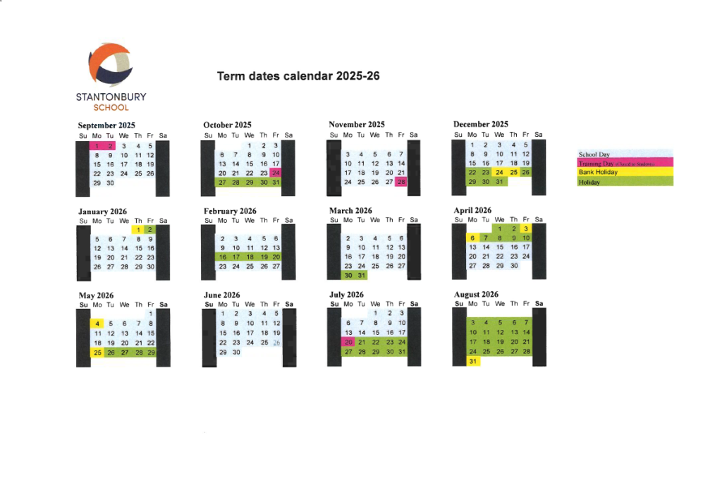 Stantonbury School Term Dates 202526