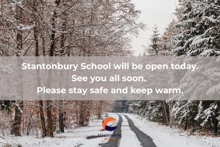 Stantonbury School will be open today (9th Jan 2026)